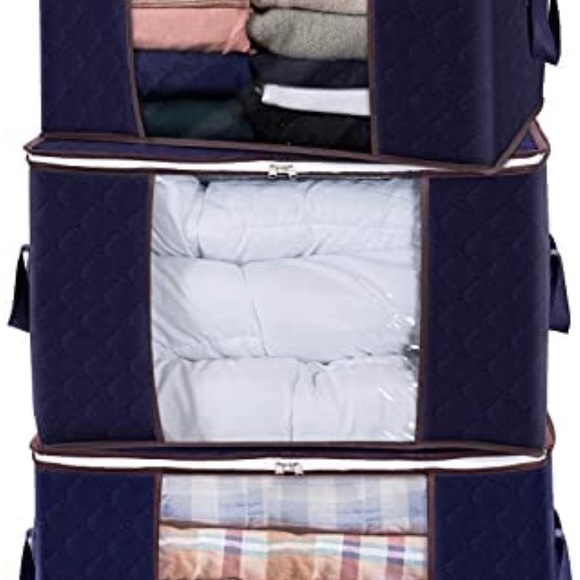 NWT 3 pack Large Capacity Clothes Storage Bag Organizer with Reinforced Handle - Picture 5 of 6